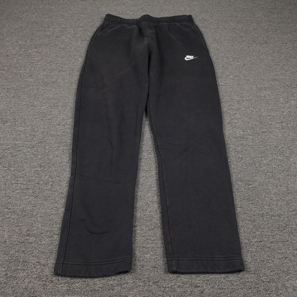 Nike Sweatpants Mens Medium 32x29 Black Club Fleece Open Hem Straight Leg BV2707
